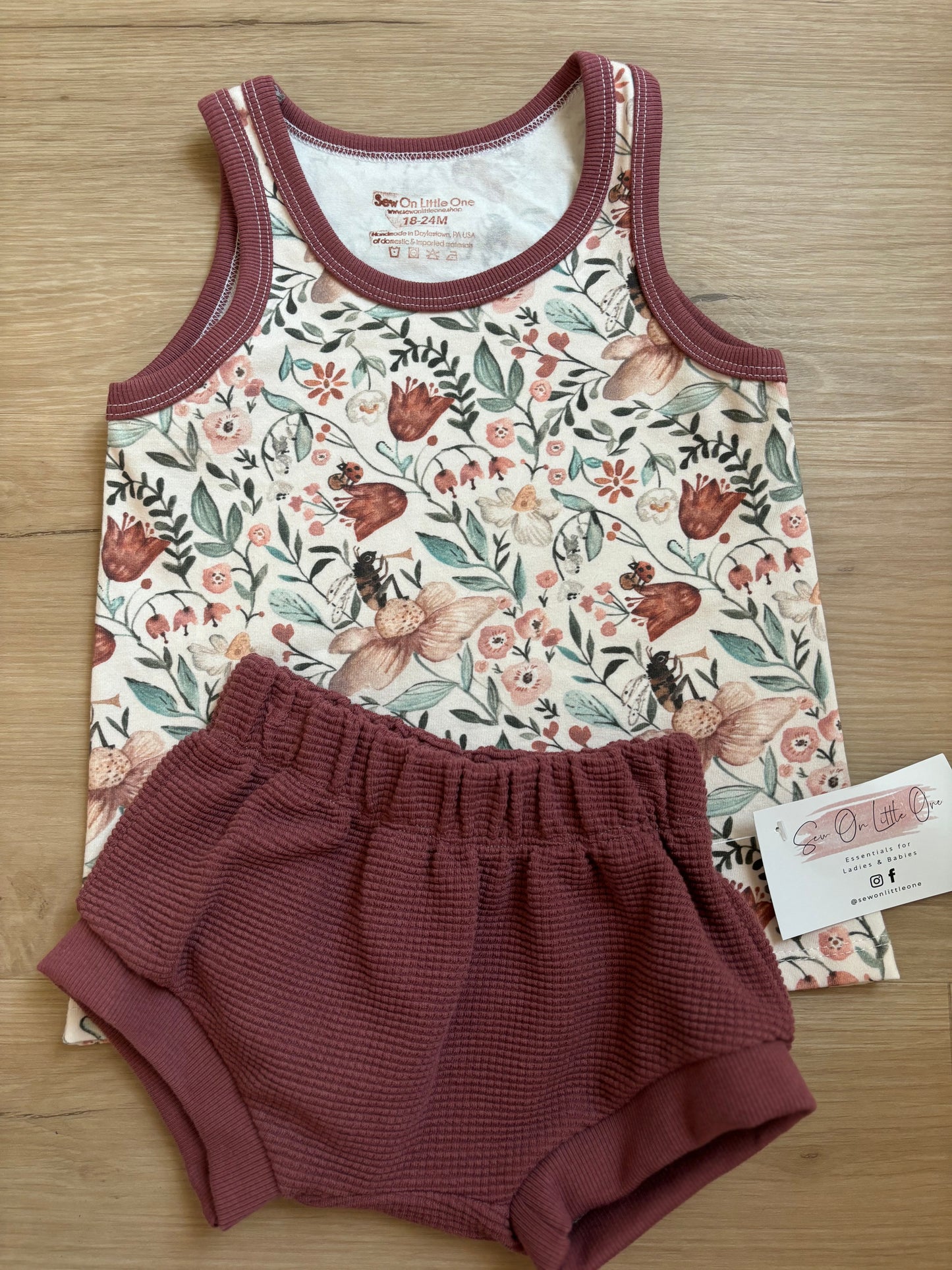 Boho Floral tank & shorties set 18-24