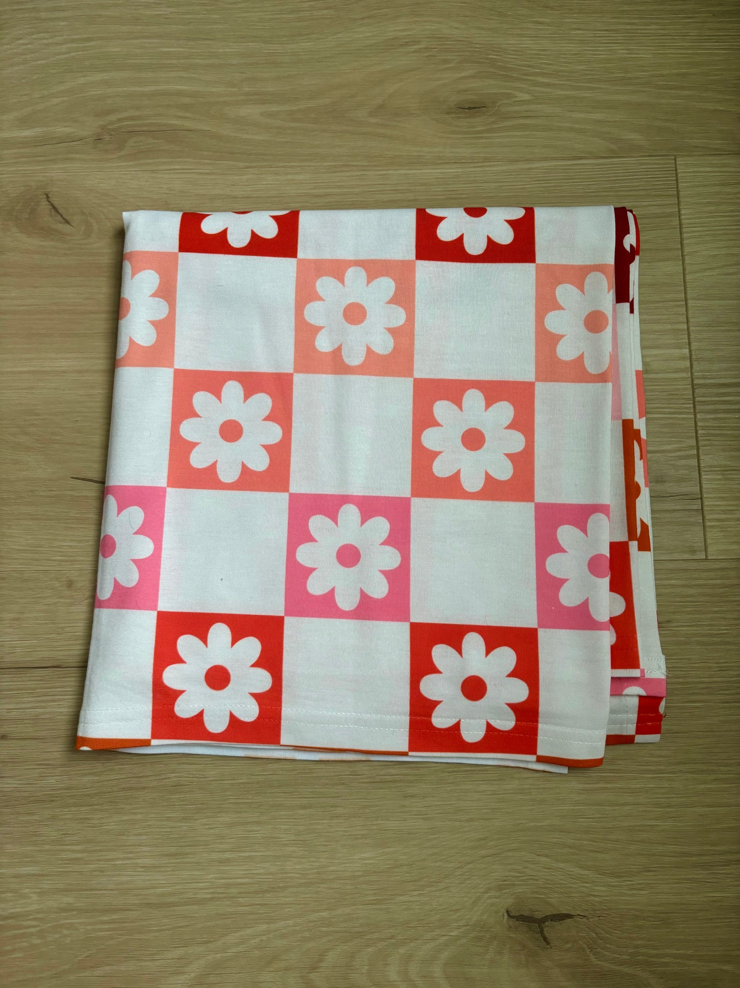 Checkered Floral Swaddle