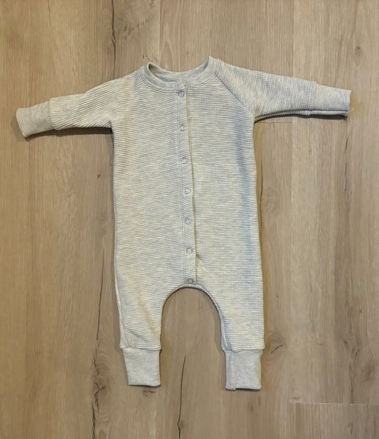 Heathered Oatmeal Snap Raglan Romper