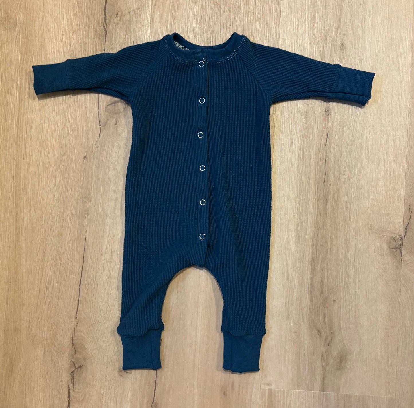 Atlantic Blue Snap Raglan Romper