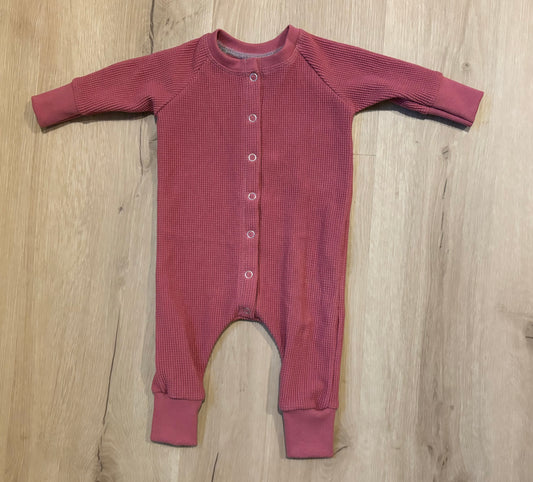 Pink Raspberry Snap Raglan Romper